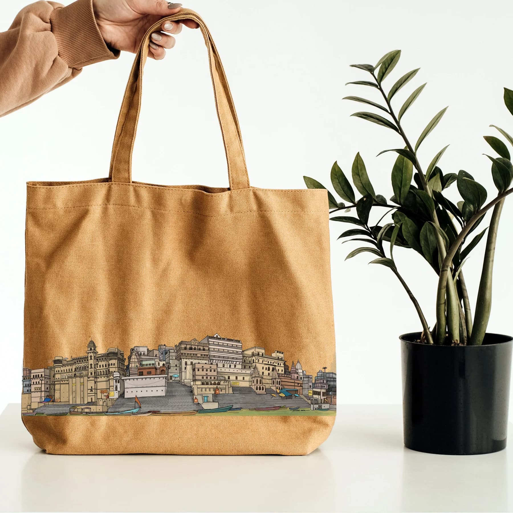 Ghats tote bag, in colour